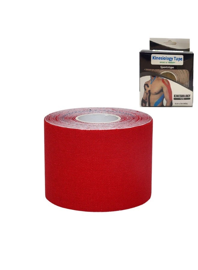 Kinesiology Elastic Muscle Support Tape for Sports & Physiotherapy 5cmx5m Roll, Red - Image 2